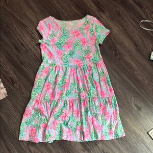 Lilly Pulitzer Pink and Green Floral Dress